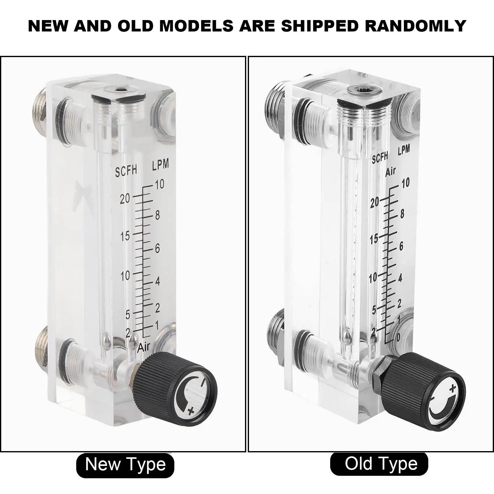 Adjustable 1/4 Inch LZM-6T Acrylic Gas Flowmeter Panel 1~10LPM for Accurate Gas Measurement