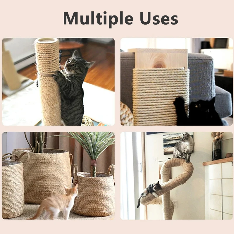 DIY Cat Scratching Post Natural Sisal Rope Cat Scratcher Rope for