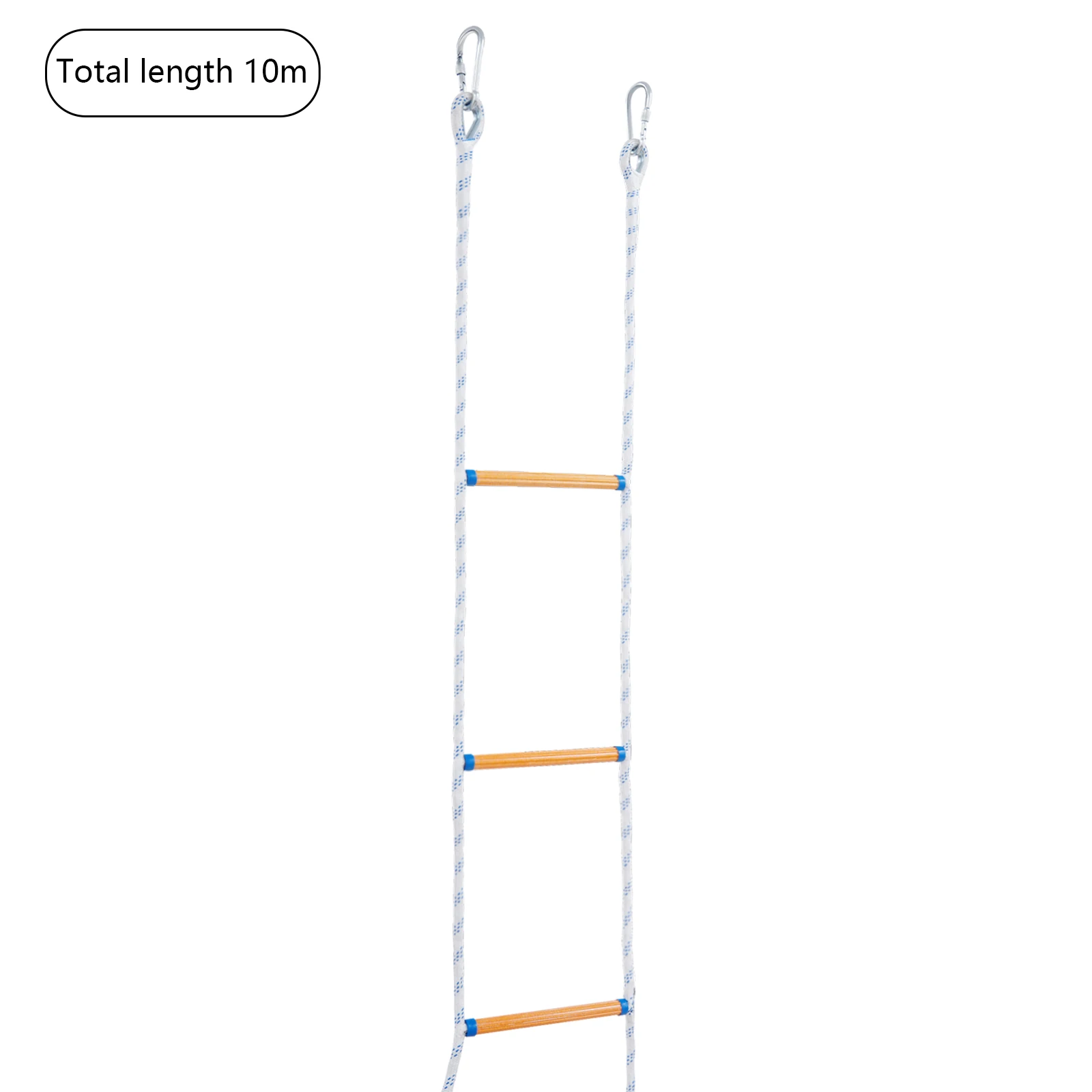 10 m Seilleiter, Rettungsleiter, tragbare Kletter-Rettungsseilleiter 2 Paar* Handschuhe 4* Karabiner Kapazität 100 kg – Detail 6