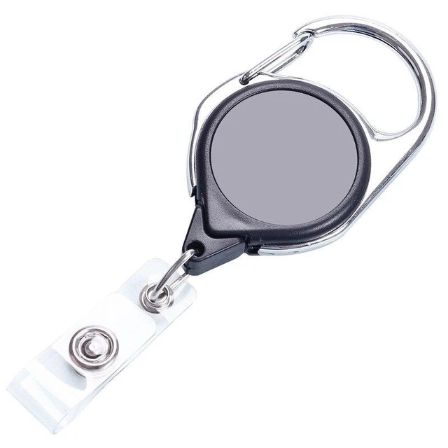 Retractable Badge Reel Easy Pull Keyring ID Name Tag Clips