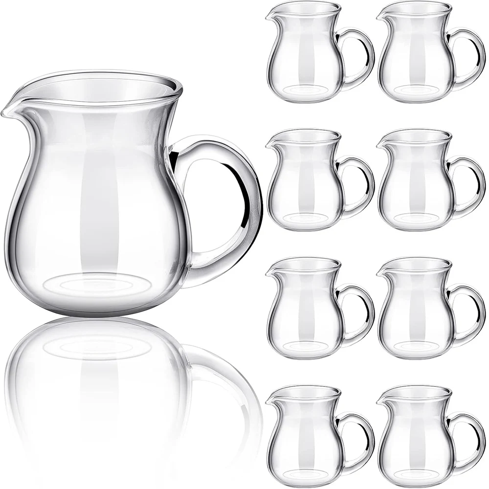 Classic Glass Creamer Brocca Versatore Per Latte 4Oz Piccola Brocca In Vetro Con Manico Sciroppo Trasparente Mini Brocca Resistente Al Calore Per Caff