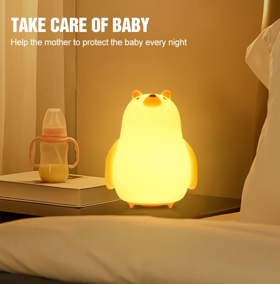 Description Picture 4 of itemLED Night Silicone Light Rechargeable Table Lamp Dimmable Bedroom Bedside Desktop Decoration Cute Cartoon Children Holiday Gift