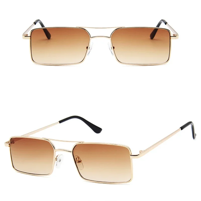 

Luxury New Fashion Lady Rimless Square Sunglasses Metal Hinge Women Men Small Glasses Retro Gradient Sun Glasses Female UV400