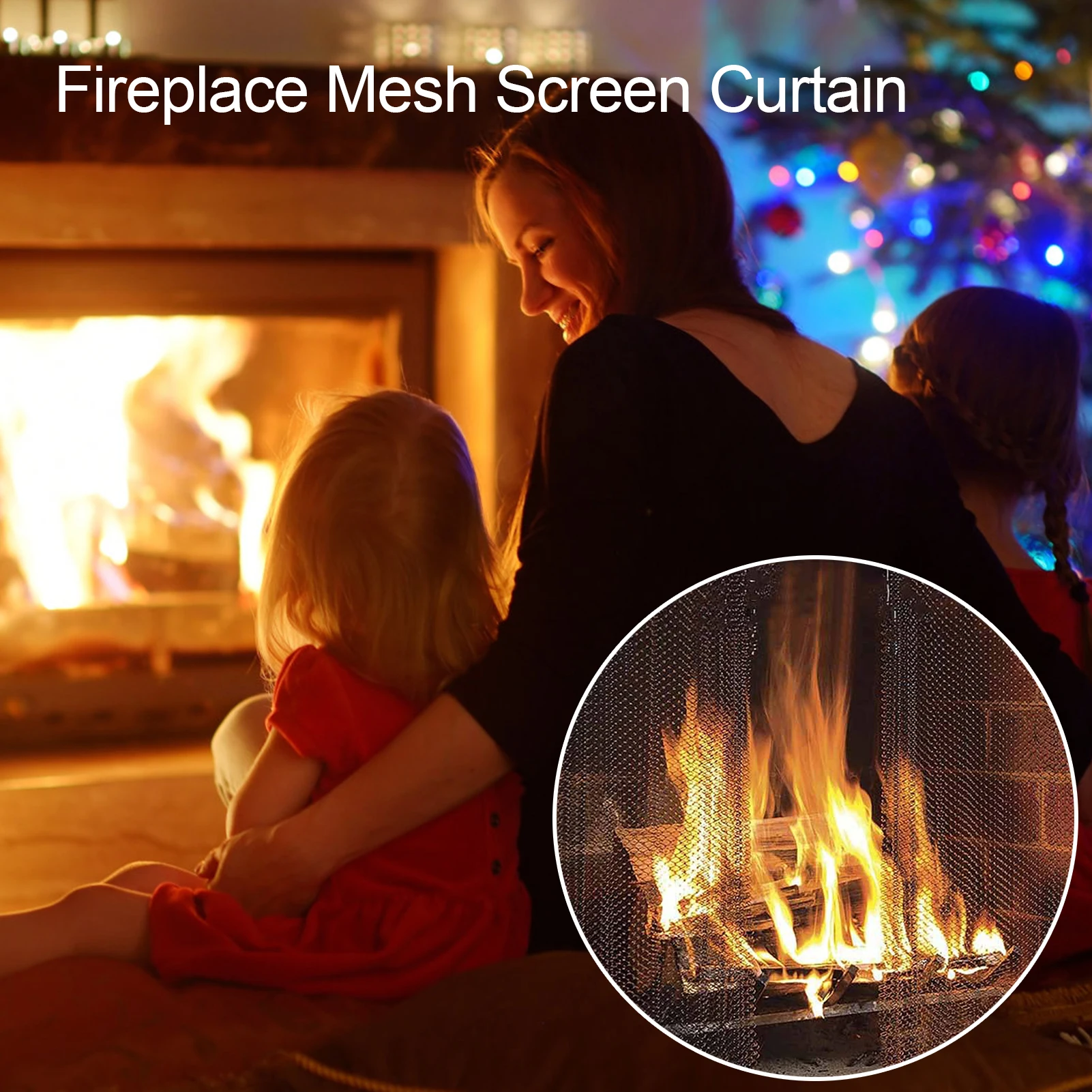 Fireplace Mesh Screen Curtain