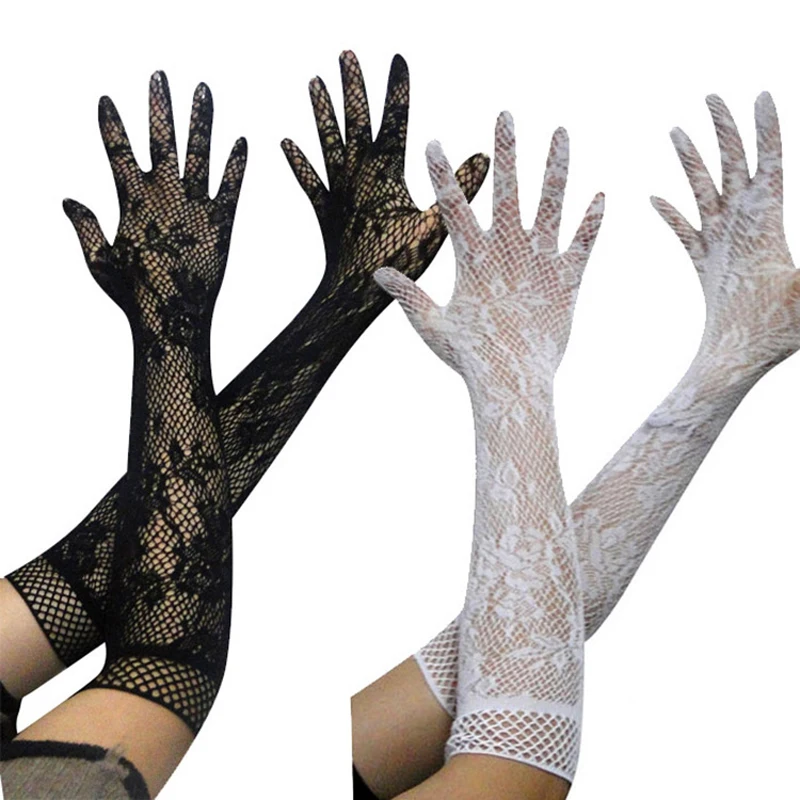 

New Fashion Etiquette Gloves Long Fishnet Gloves Nets Smooth Fashion More Style Lace Beautiful Elegant Women Sexy Gloves