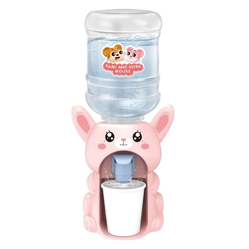 Mini Water Dispenser Machine Toy Kid Simulation Animal Dollhouse Pretend Play Kitchen Supplies Beverage Cute Gift Duck Bunny Miniature Doll House Supplies Water Dispenser Toys Children Pretend Play Toys