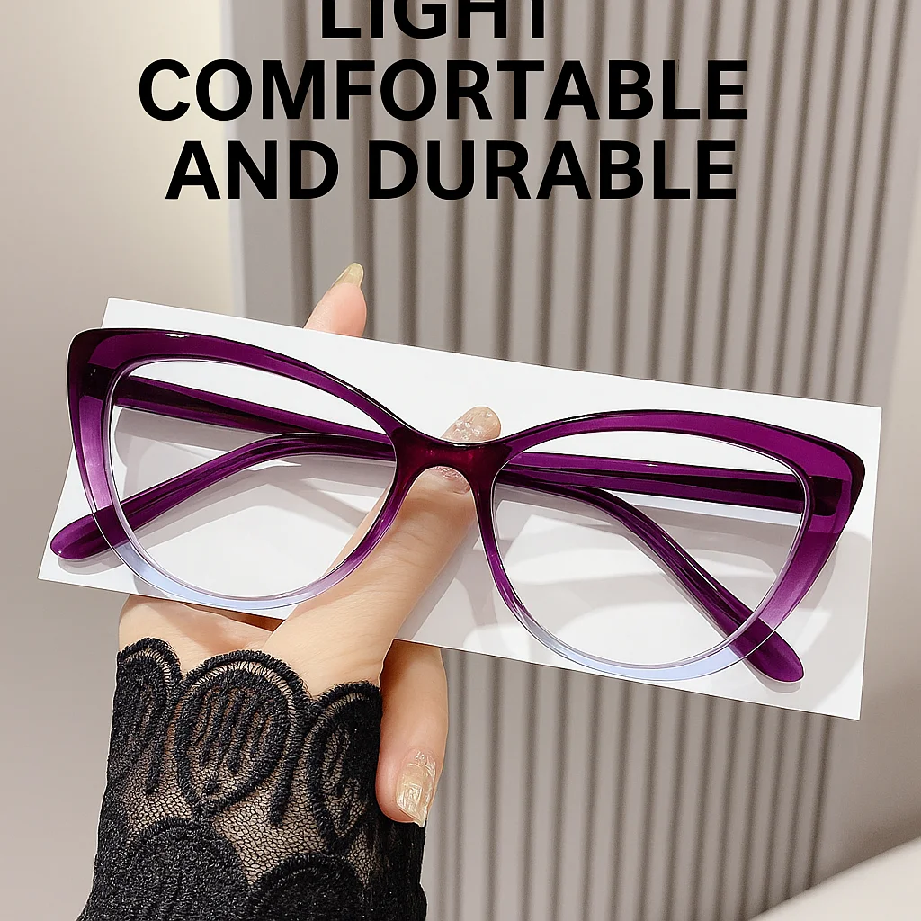1pc Anti Glare Designer Brillen Lesebrille Blau Licht Blockieren Computer Leser Cat Eye Flache Licht Spiegel für Frauen brillen – Detail 1