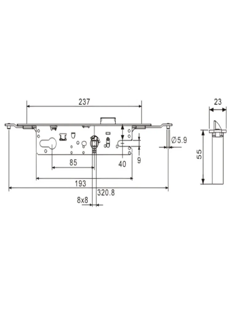Heavy Duty 8532 Aluminum Alloy Door Lock Body 304 Stainless Steel Lock Hardware Anti-Theft Handle Accessories