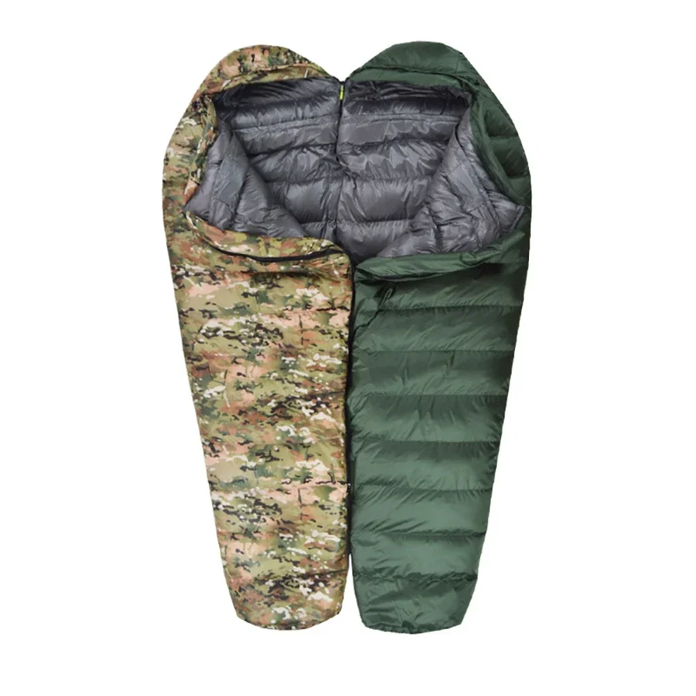 

Duck Down Filled Sleeping Bag for Adults Mummy Style Very Warm White Fit for Winter Therma 3 Kinds of Thickness Travel Camping