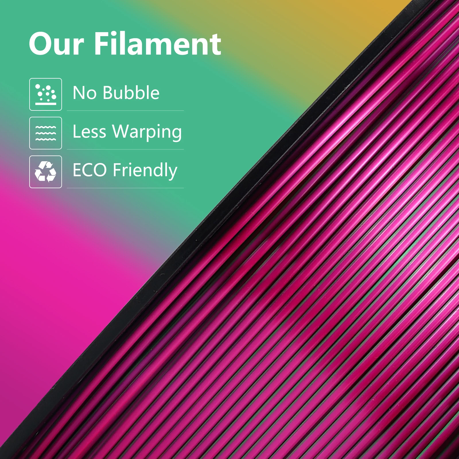 2.2 lbs Tri-Color 3D Printer Filament Silk PLA 3 Color for 3D Printing Plastic Materials 1.75mm For FDM Printer Fast Shipping - 5