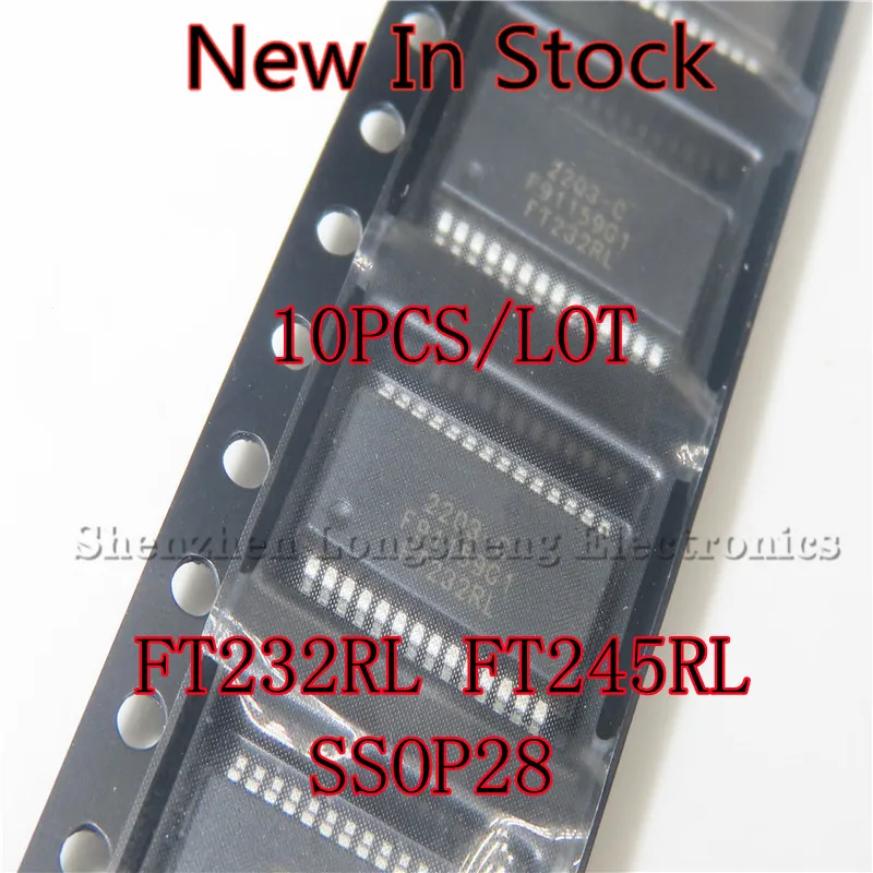 

10PCS/LOT FT232 FT232RL-REEL FT232RL SMD SSOP-28 USB serial port chip New In Stock Original