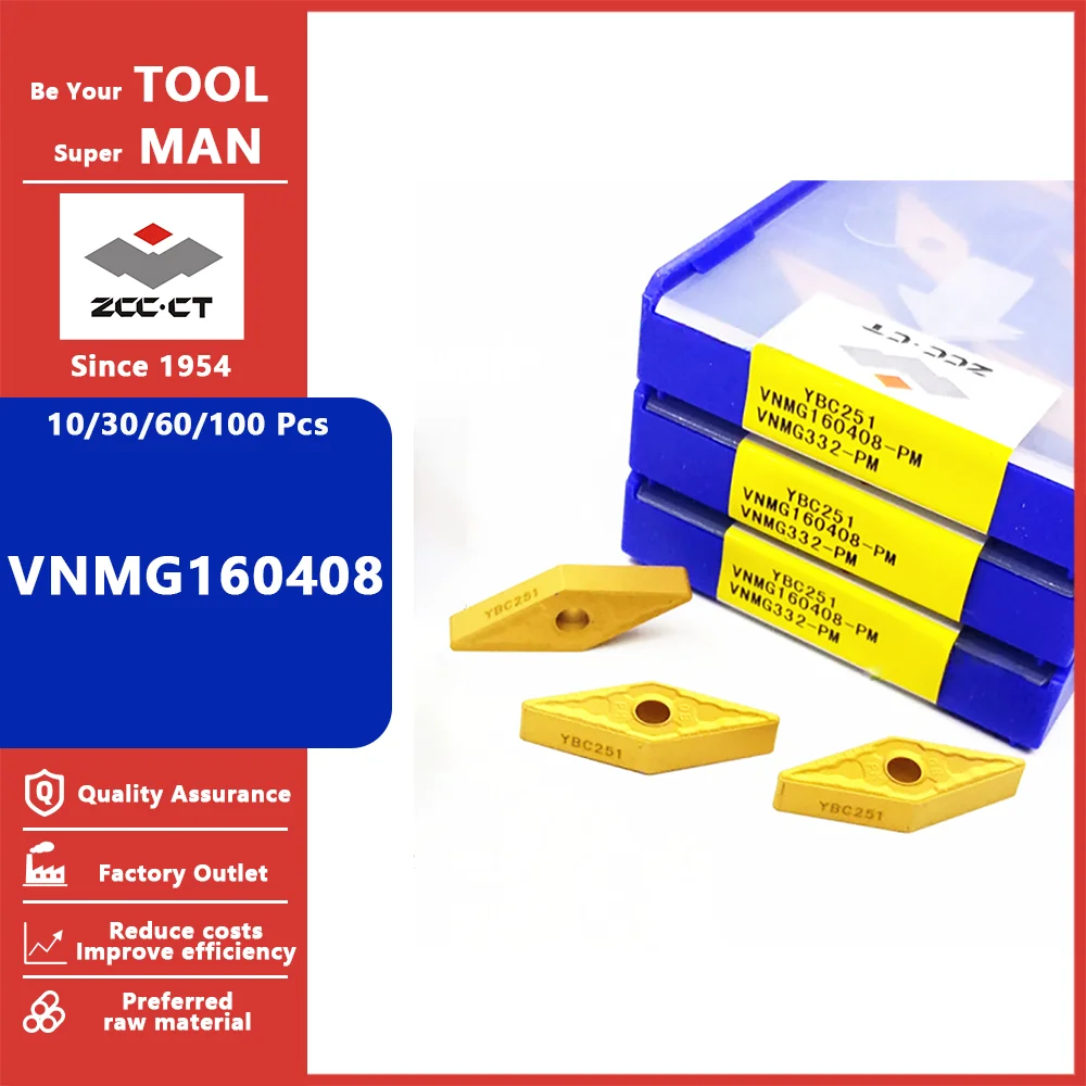 

ZCC 100% Original VNMG160408 External Turning Tool Carbide Insert CNC Machine Tool Metal Turning Tool VNMG 160408 Insert