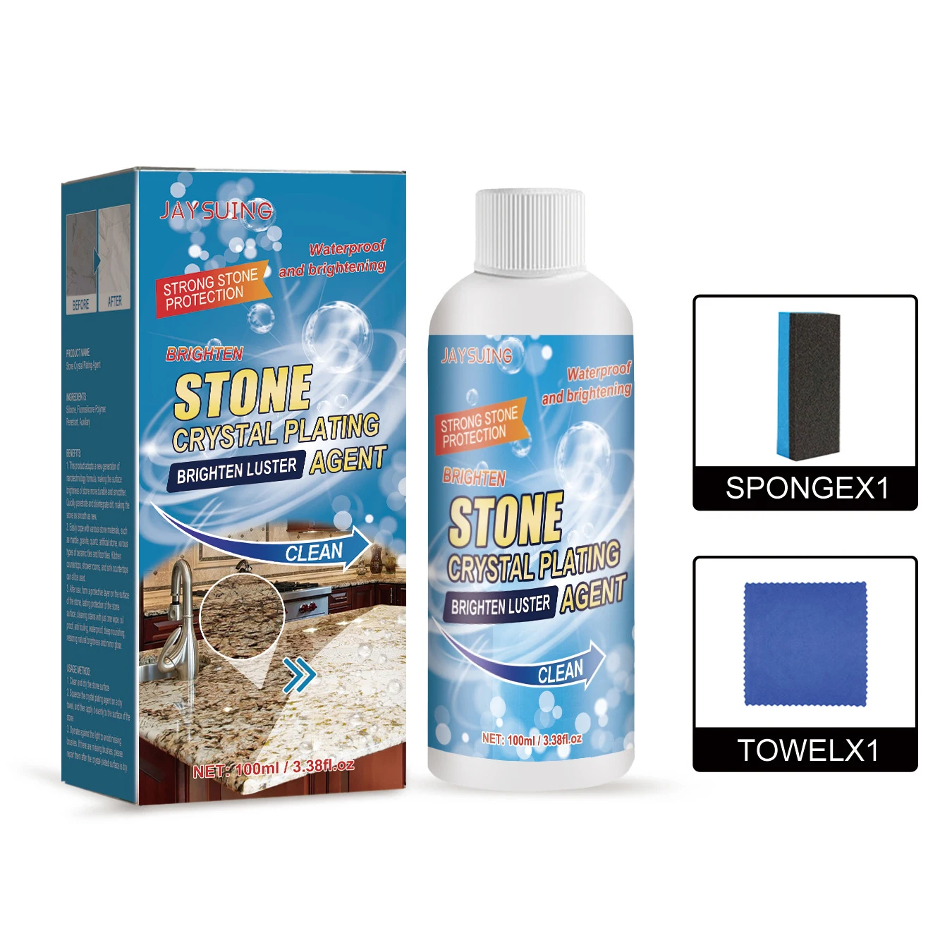 

Stone Stain Remover Cleaner Effective Removal of Oxidation Rust Stains Stone Crystal Planting Brighten Luster Agent For Floor