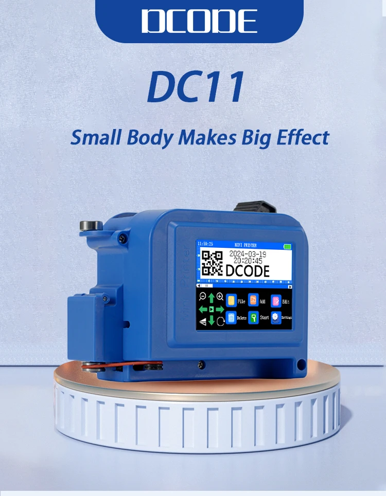 DC11 12.7mm/0.5inch Portable Mini Printer Handheld Inkjet Printer Non-encrypted