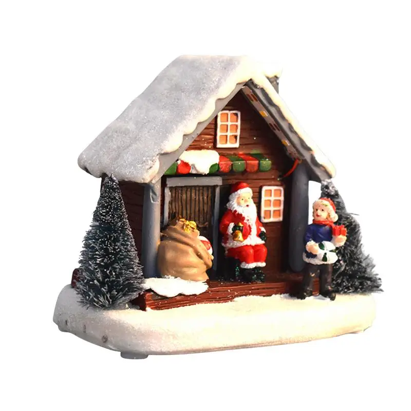 Christmas-Snow-Scene-Village-House-Snowy-Winter-Town-With-LED-Light ...