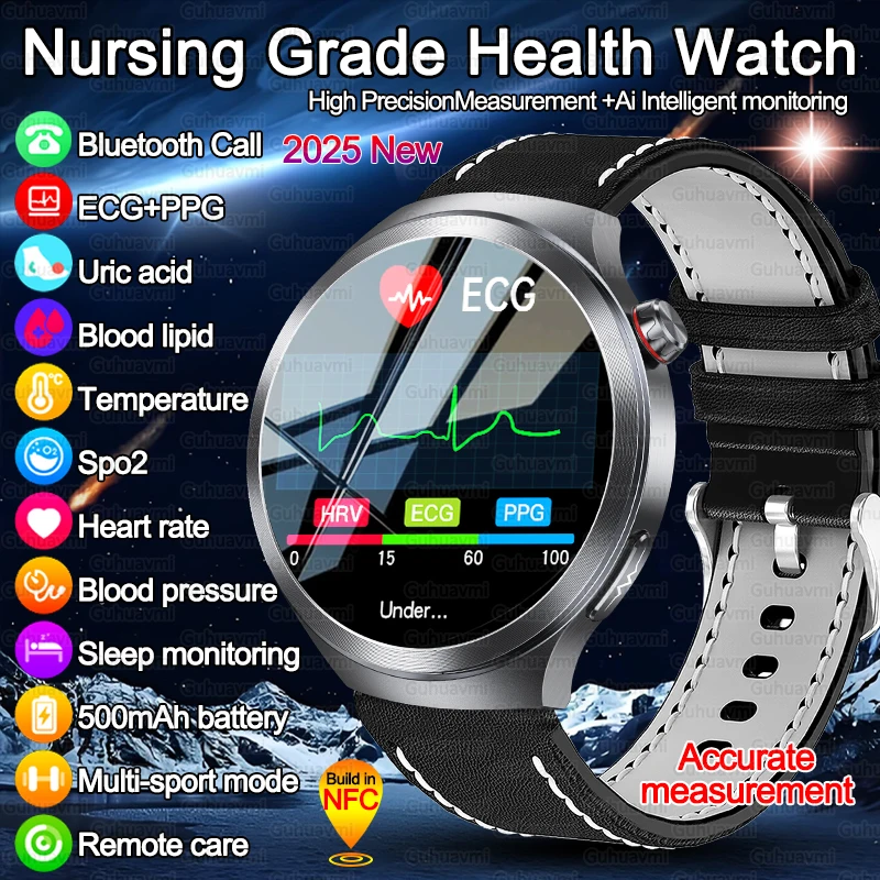 High-precision ECG Blood Lipid Uric Acid Risk Assessment Smart Watch Pulse Body Fat BP Dynamics Health Monitor Watches