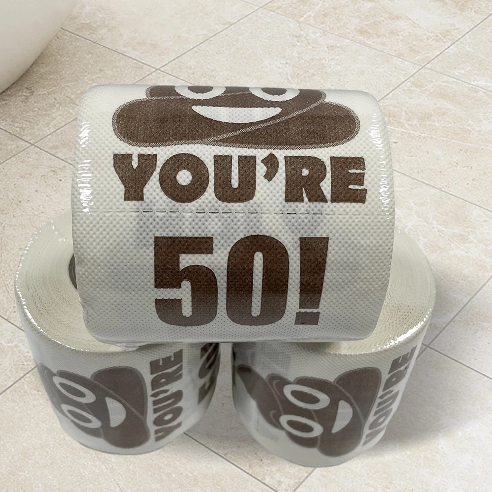 Poop Printed Funny Toilet Paper Roll Holy You're 30 Printed Toilet Paper Birthday Gifts for Women and Men Party Supplies