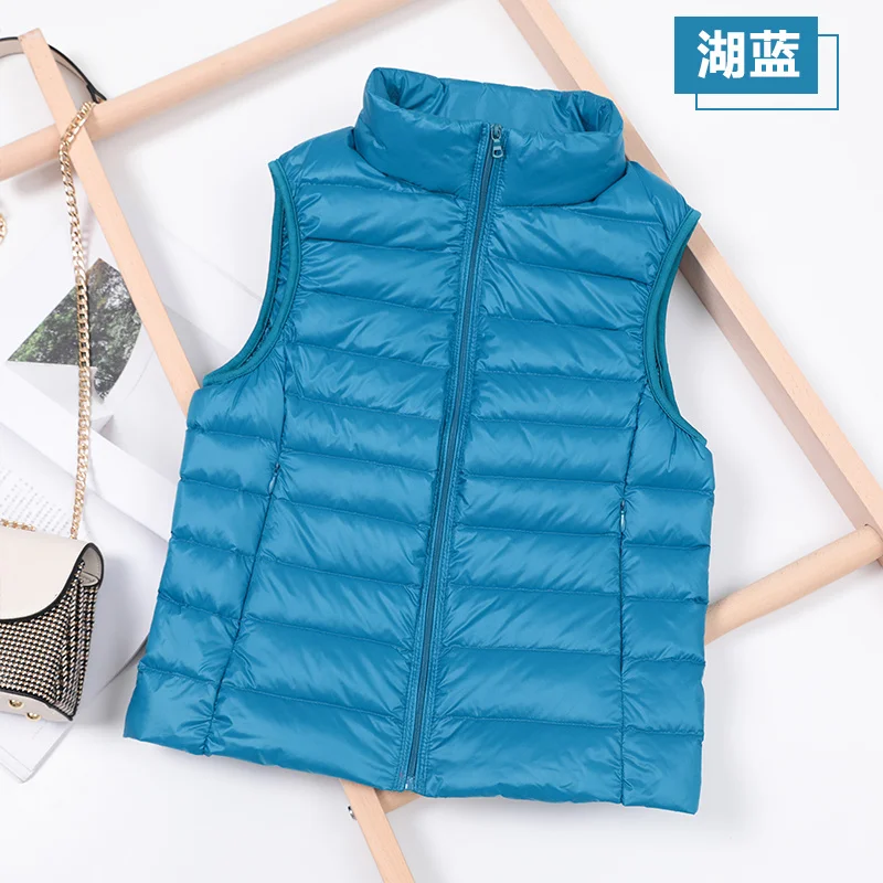2025 White Duck Down Jacket Women Vest Autumn Winter Sleeveless Waistcoat Warm Lightweight Puffer Jacket Female Tops Outwear 8XL 2