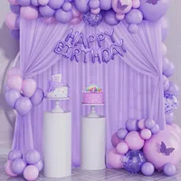 Backdrop Curtains Wrinkle-Free Sheer Chiffon Fabric Backdrop Drapes for Wedding Arch Party Ceremony Stage Decoration Photography 1