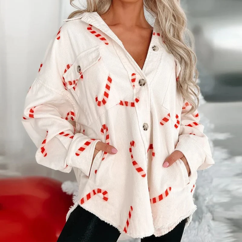 

Женская Офисная рубашка-кардиган на пуговицах, с отложным воротником и длинным рукавом