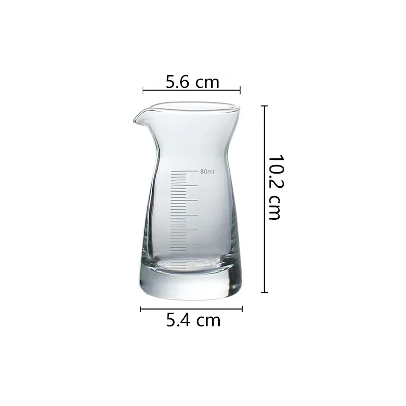4pcs Set 80ml Wine Dispenser Whiskey Pot Drinkware Foreign Wine Household Measuring Jug Glass Pot with Scale Transparent