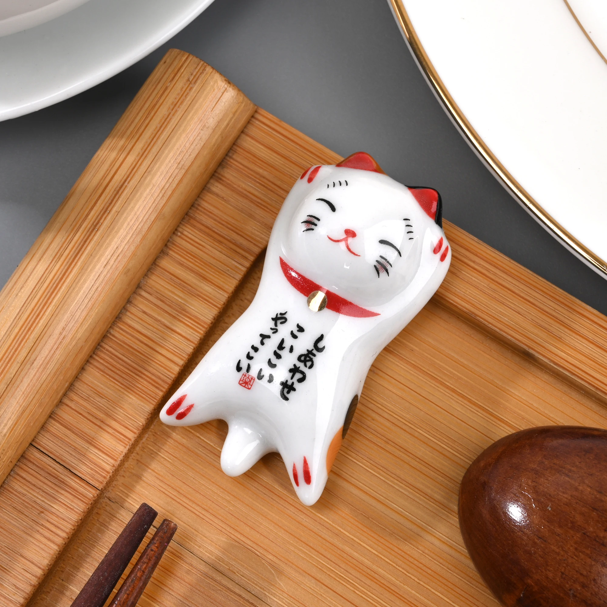 1 Pc Lucky Cat Chopstick Rest Ceramic Chopsticks Cartoon Holder Kitchen Tableware Chopsticks Holder Chopsticks Stand