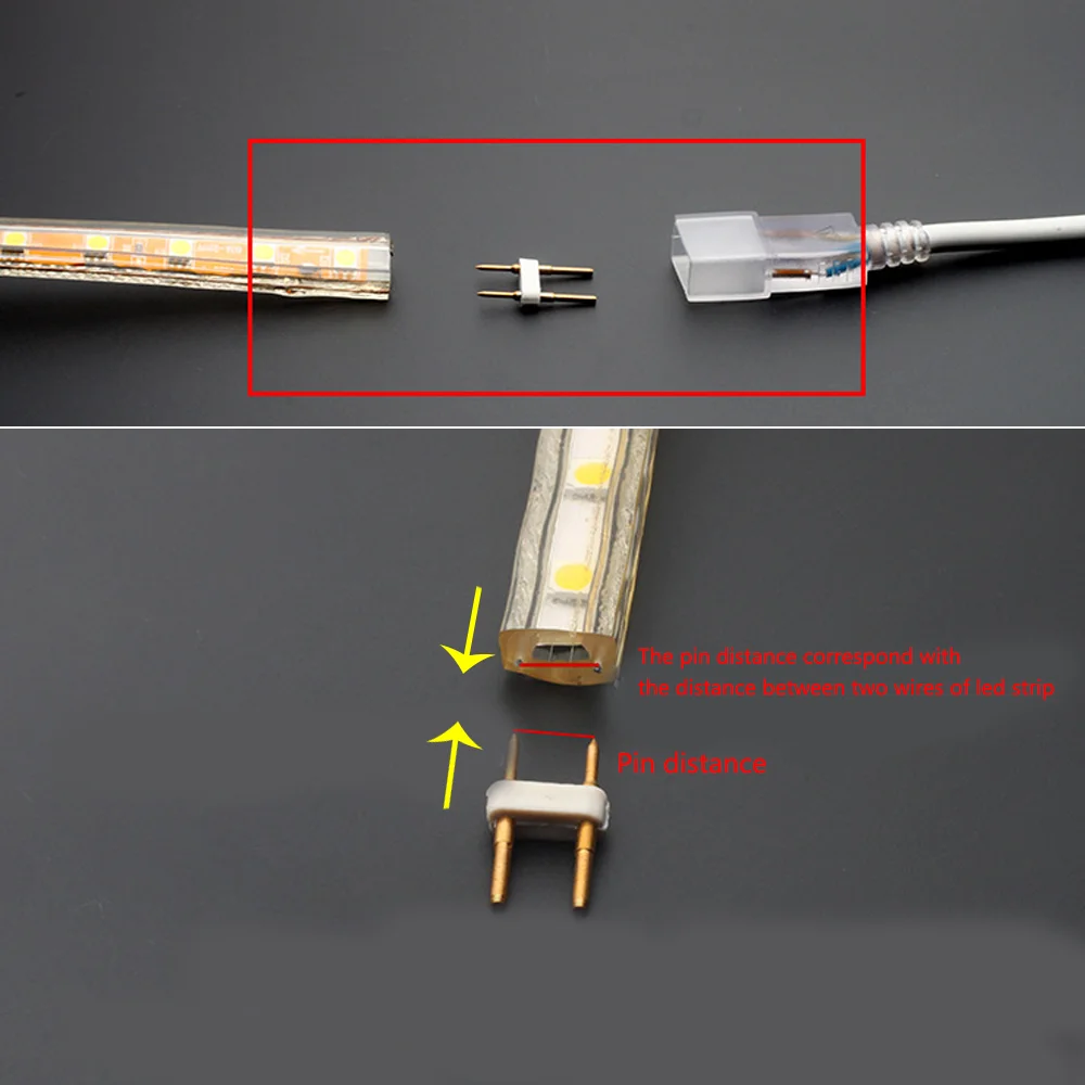 LED Strip Connector 5pcs 2pin 4pin 8mm/12mm/10mm Connector Recommend Accessory Copper Pins for 110V 220V Single Color RGB LED Strip Freeshipping