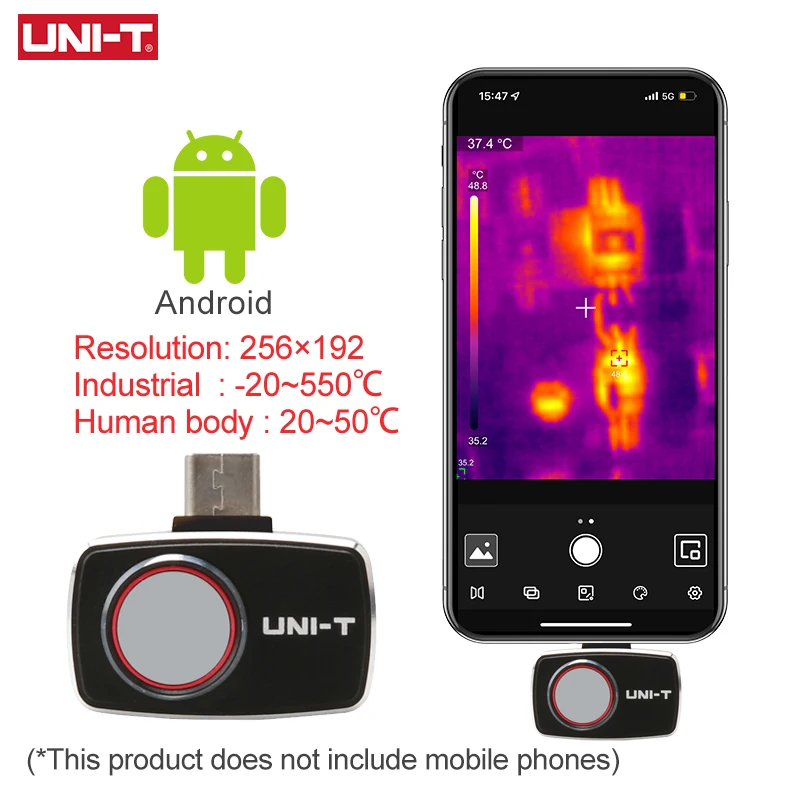 

UNI-T UTI260M UTI256M Thermal Imager For Mobile Phone 256x192 Pixel Thermal Imaging Camera Water Pipe Floor Heating Detection