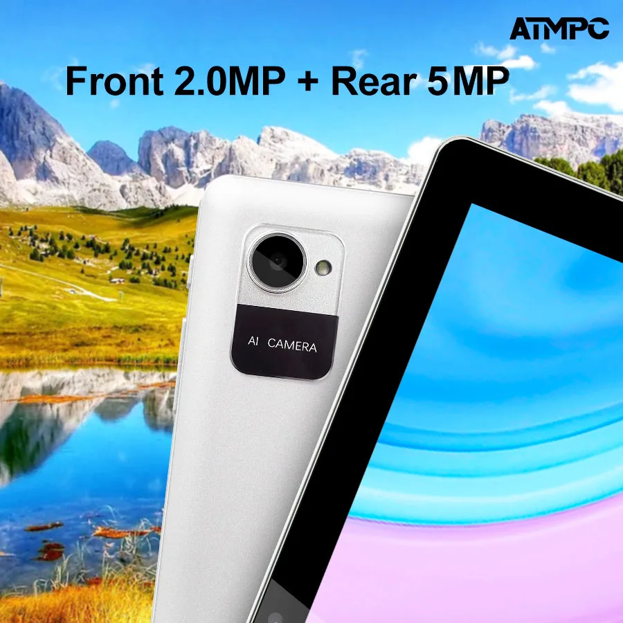 ATMPC 10.1 Inch Android 12 Tablet 6GB RAM+32/64GB ROM, 1280*800 IPS Screen, Quad Core Processor, 6000MAh, WIFI 6, BT5.2 Table PC