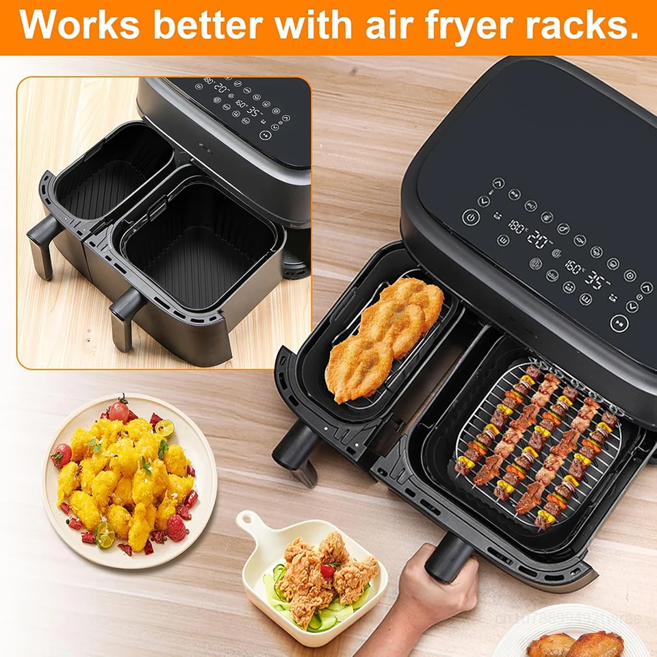 Accessori Airfryer per Philips Dual Basket Airfryer serie 3000 NA350, accessori per friggitrice ad aria calda inclusi spray ad olio in vetro, stampi in silicone, griglie, carta da forno, stampi per