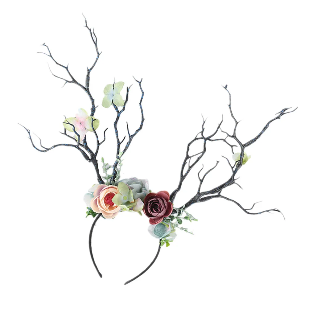 

Flowers Antler Branch Headband Child Hair Bands Xmas Headwear Plastic Christmas