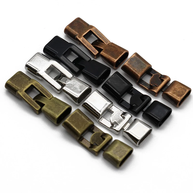 5Sets/pack Antique Bronze Bracelet Clasps Hooks Fit 10x4mm Flat Leather