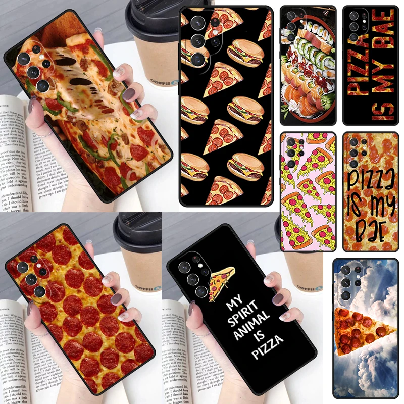 Capa Black Pizza New Cover Per Samsung Galaxy S23 Ultra S22 S20 S21 Fe S8 S9 S10 Plus Note 10 20 Ultra Phone Case