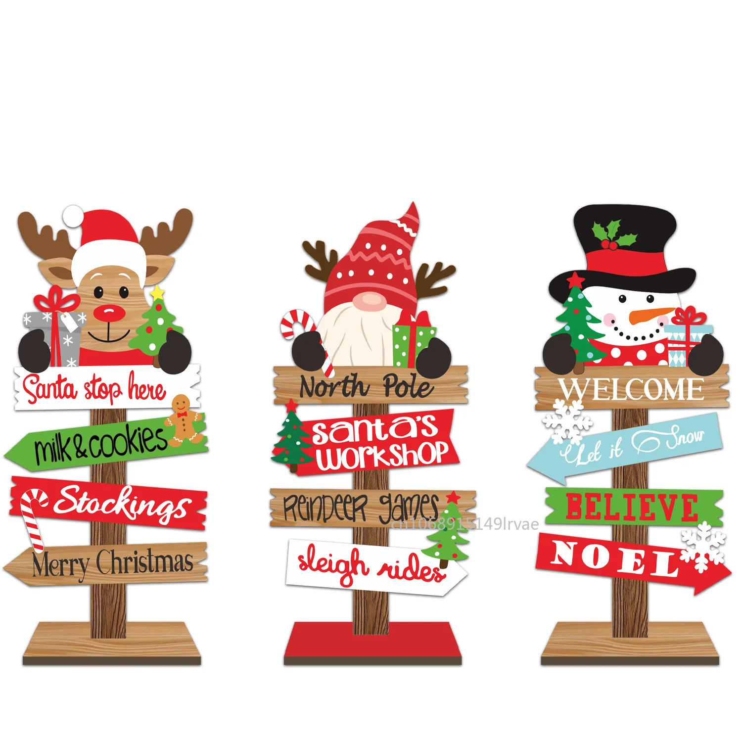 Desktop Christmas Tree Ornaments Santa Claus DIY Decoration Wooden Christmas Signs Plaque Xmas Decor 2026 New Years Party Gifts