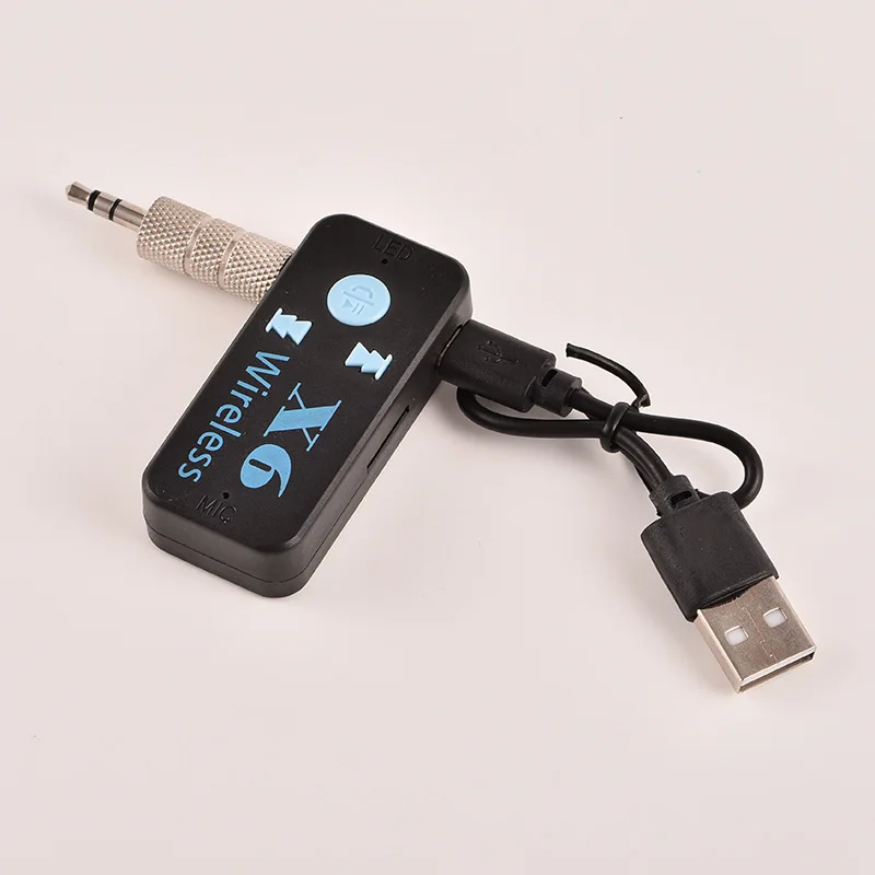 X6 Wireless Bluetooth-compatible Receiver Transmitter Handsfree Adapter 3.5mm Jack for MP3 Car Music Audio A2DP Support TF Card