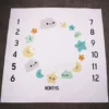 Newborn Baby Milestone Blankets Photography Blanket Flower Print Soft Blanket DIY Infant Photography Props 5