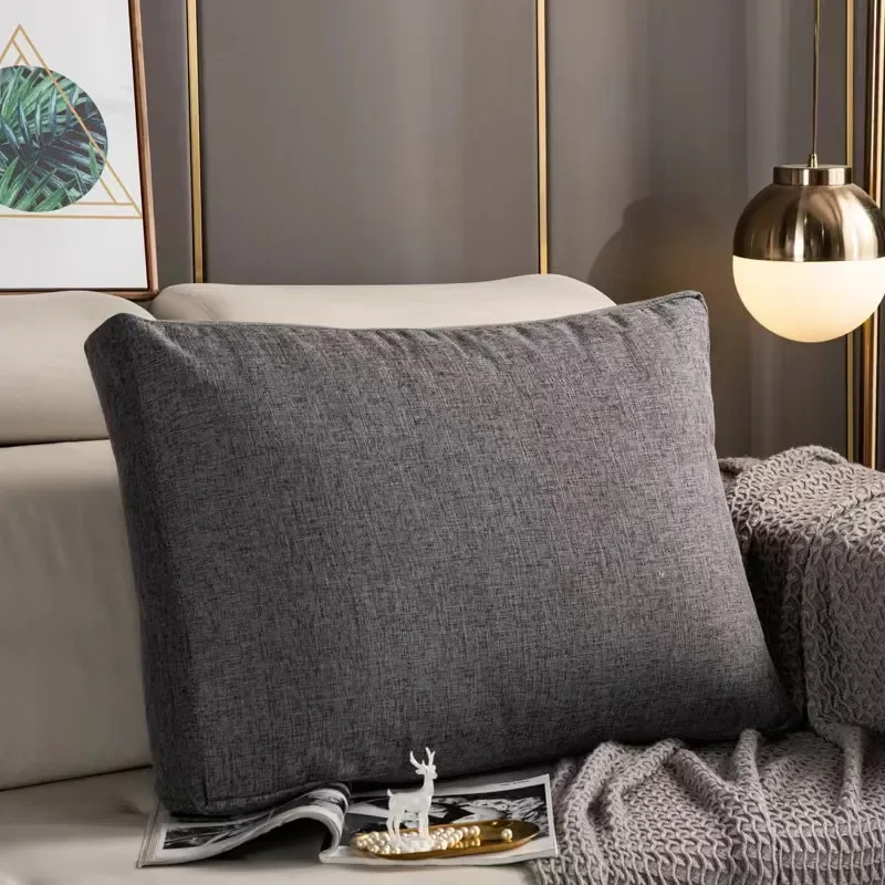 

Best Fyjafon Pillowcase 50*80*15 Pillow Case Gray Blue Thick Back Cushion Cover Linen Pillow Cases Washable Living Room Sofa