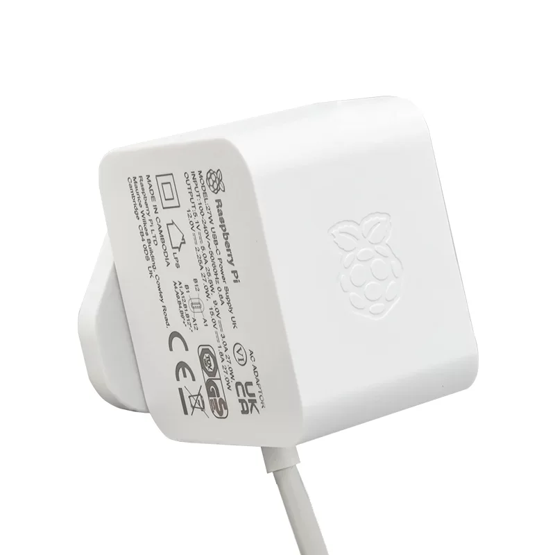 Fonte de Alimentação para Raspberry pi Tipo-c 5a 27w Psu Cabo 1.2m 100240v us Plug uk Novo