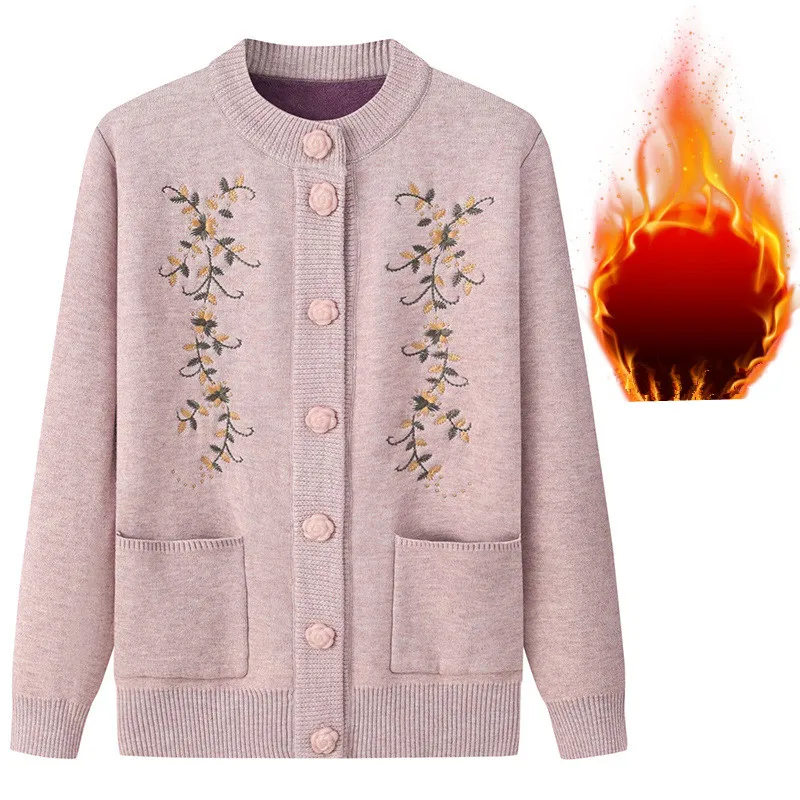 Fdfklak 빈티지 프린트 모직 셔츠 캐주얼 니트 스웨터 여성 가을 ??겨울 벨..