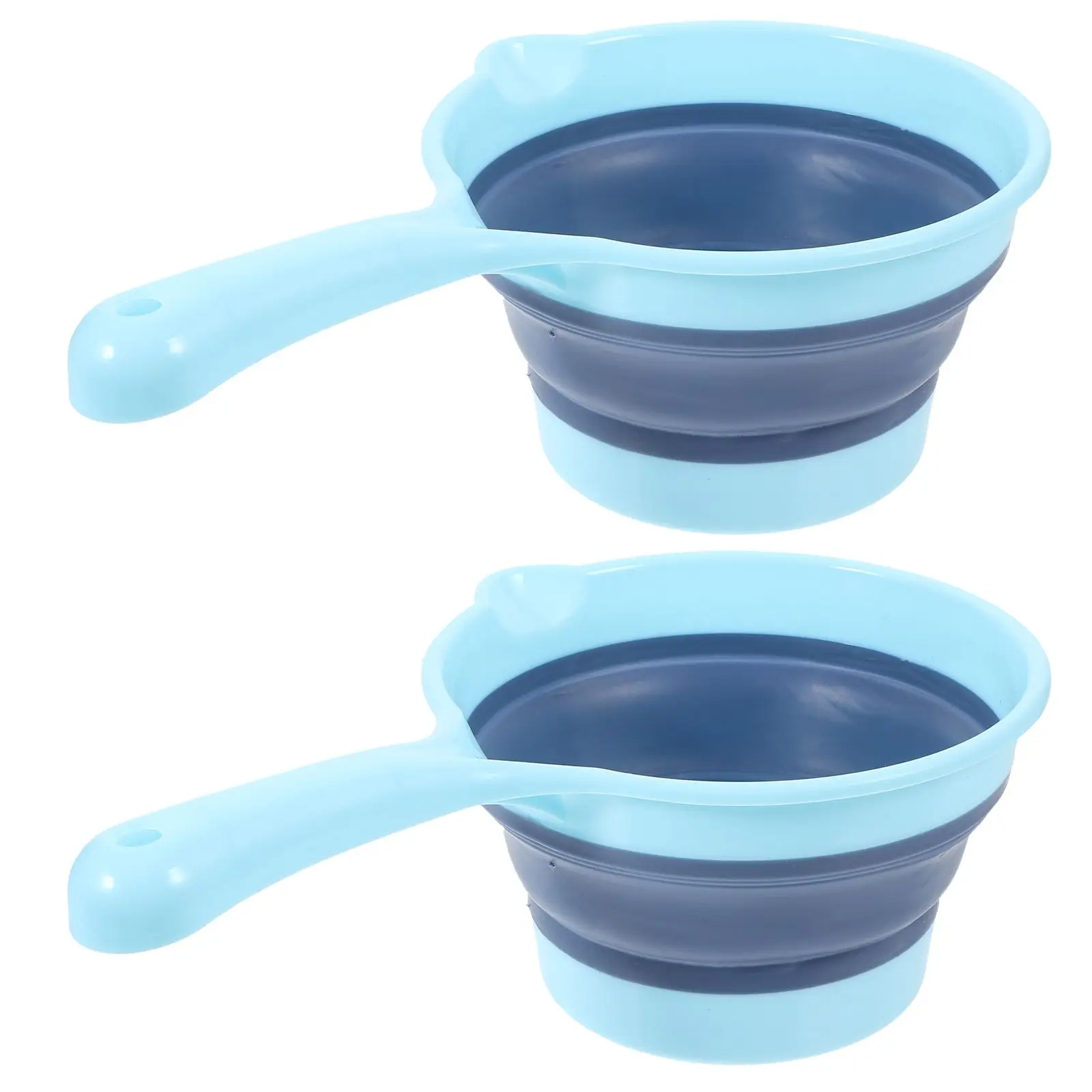2 Pcs Folding Spoon Mug Pale and Dipper Bath Jug Clear Cup Sink Faucet Portable Bailer Hanging Water Ladles Household Soap
