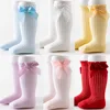 Spring Summer Baby Socks Big Bow Red Children's Knee High Newbron  Mother Kids Floor Cotton Socks Baby Accessories Girls Clothes 3