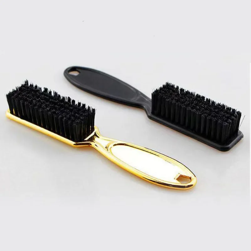 

Plastic Handle Hairdressing Soft Hair Cleaning Brush Barber Neck Duster Broken Hair Remove Comb Hair Styling Tools Comb Gold