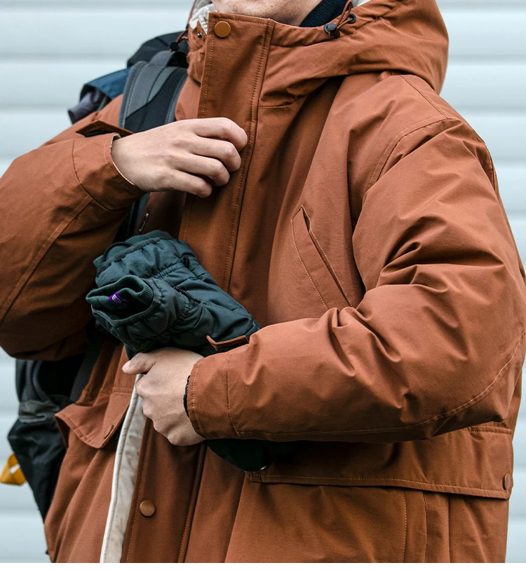 Winter Outdoor Hooded Cargo Down Jacket styling
