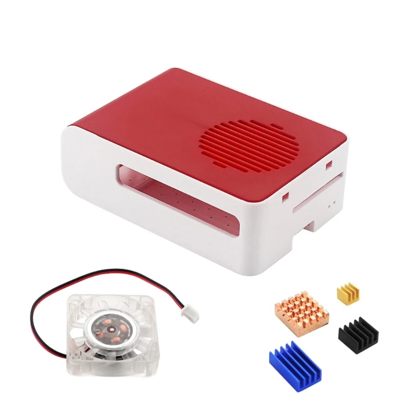 

Cooling Enclosure Case for RaspberryPi4 Heatsink Case RedandWhite Plastic