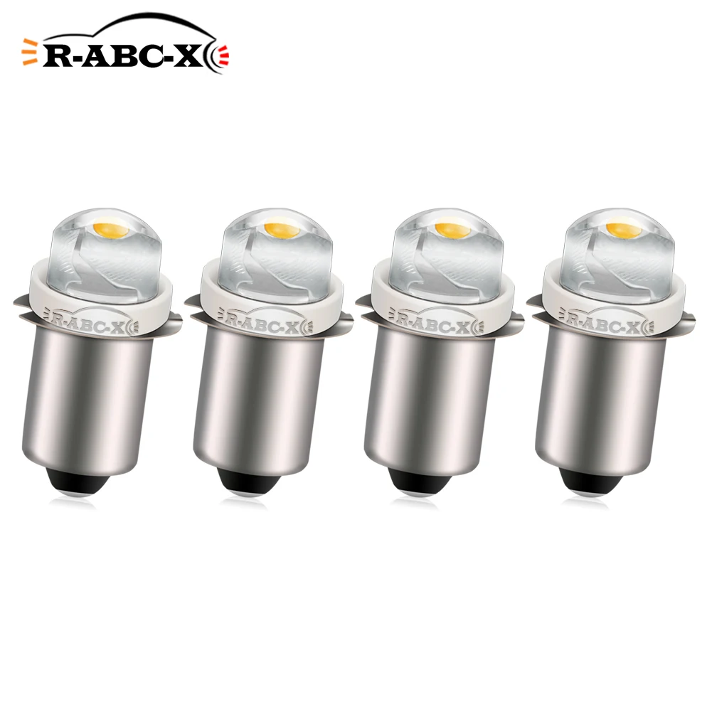 

4Pcs P13.5S PR2 E10 0.5W 3V 4.5V Nonpolar Flashlight LED Bulb Replacement For Camping Emergency Torch 6000K