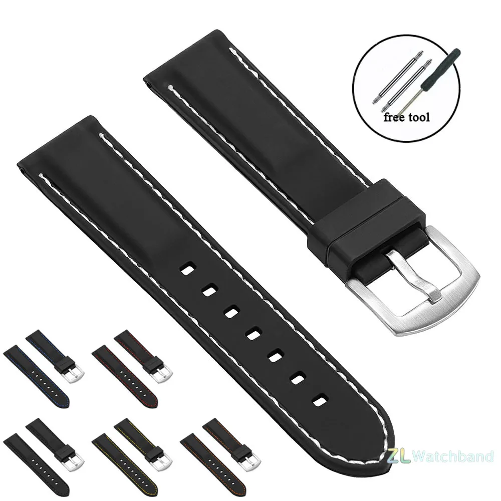 Enhanced Sports Silicone Waterproof Watch Band - Thick Rubber Strap Bracelet