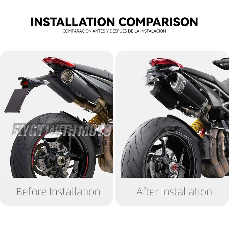 Ducati Hypermotard 950 2019-UP 오토바이 액세서리 리어 쇼트 테일 스톡 라이센스 플레이트 홀더 Tailstock 프레임 브래킷 키트