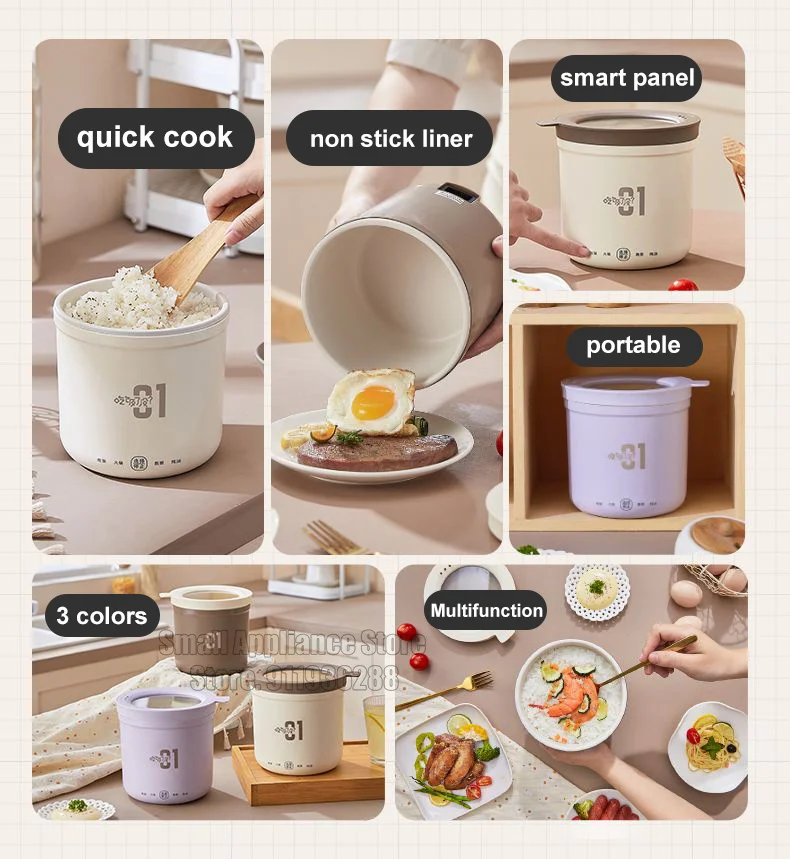 Description Picture 3 of itemElectric Hot Pot Cooker Multicooker Hotpot Stew Heating Eggs Soup Pan Noodles Steamer Rice Cookers Cooking Pot