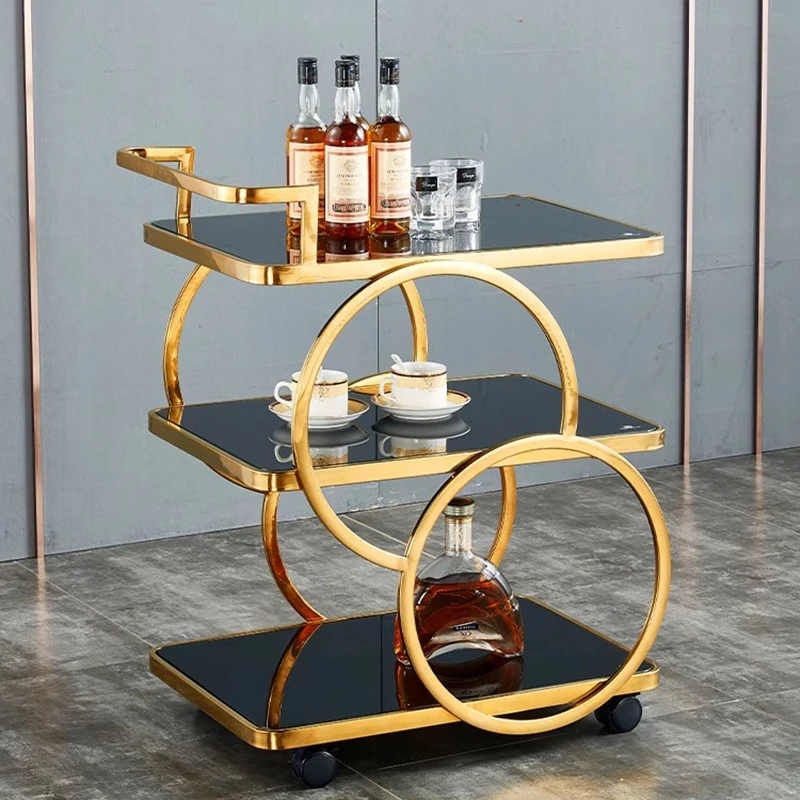 

Rolling Bar Tables Trolley Kitchen Chariot Metal Wine Rack Serving Rolling Trolley Sideboards Shelf Archivadores Hotel Furiture