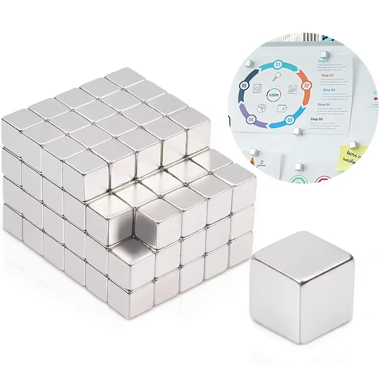 แม่เหล็กสี่เหลี่ยม 3/4/5/9 ชิ้น แม่เหล็กติดตู้เย็นขนาดเล็ก แรงดูดสูง ตะขอแม่เหล็ก หมุดติดกระดานไวท์บอร์ด สำหรับงานฝีมือ บ้าน สำนักงาน 1